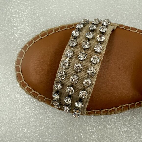 Steve Madden Zendaya Rhinestone Embellished Espadrilles Sandals Size 8 NEW - Picture 7 of 9